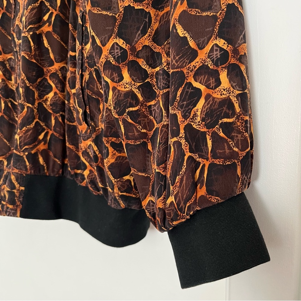 Vintage Spenser Jeremy Women's Silk Bomber Jacket Sz Large Animal Print 90s Y2K - Picture 4 of 6